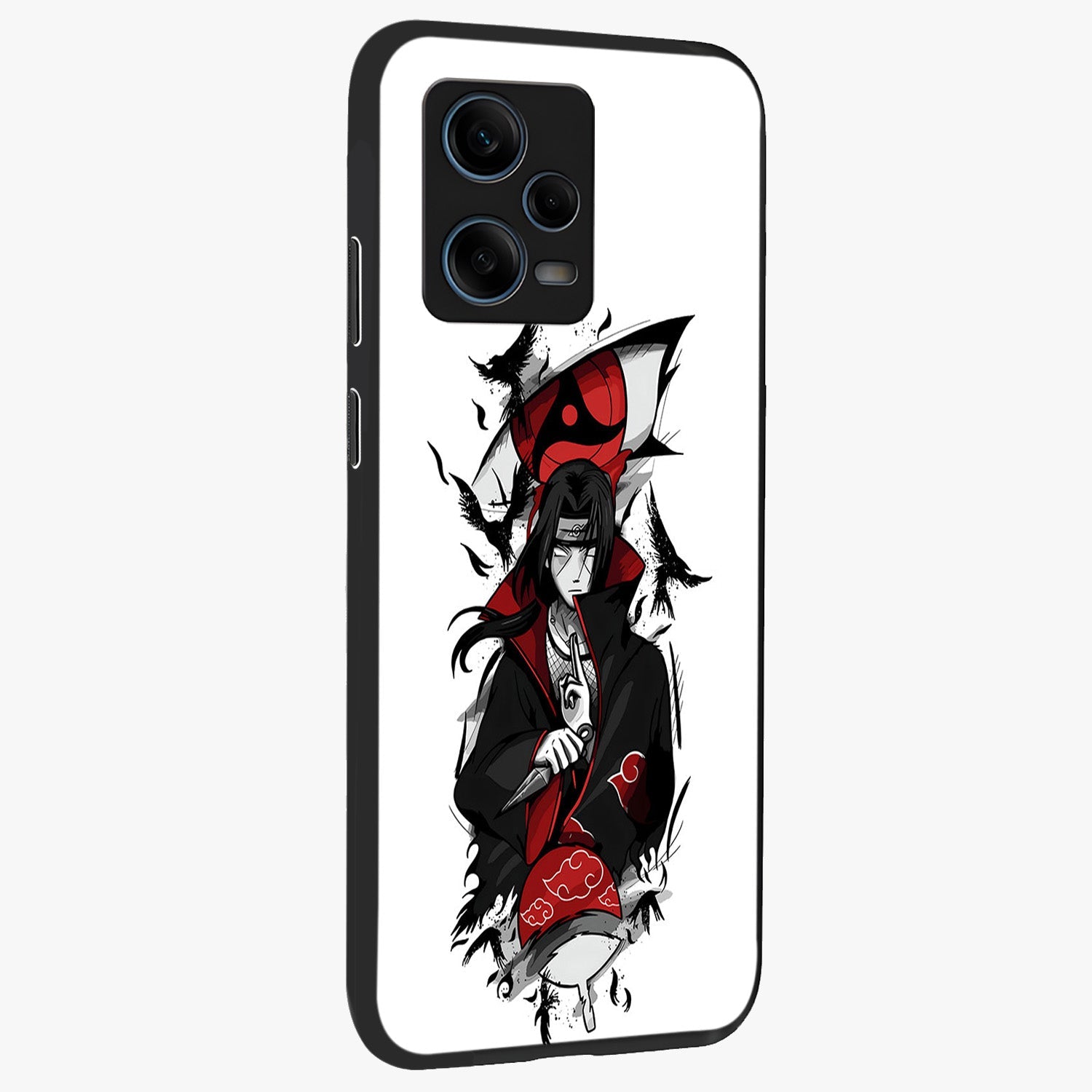 Itachi Limited Edition Naruto Anime Glass Case upright view showcasing intense anime artwork with powerful character theme.
