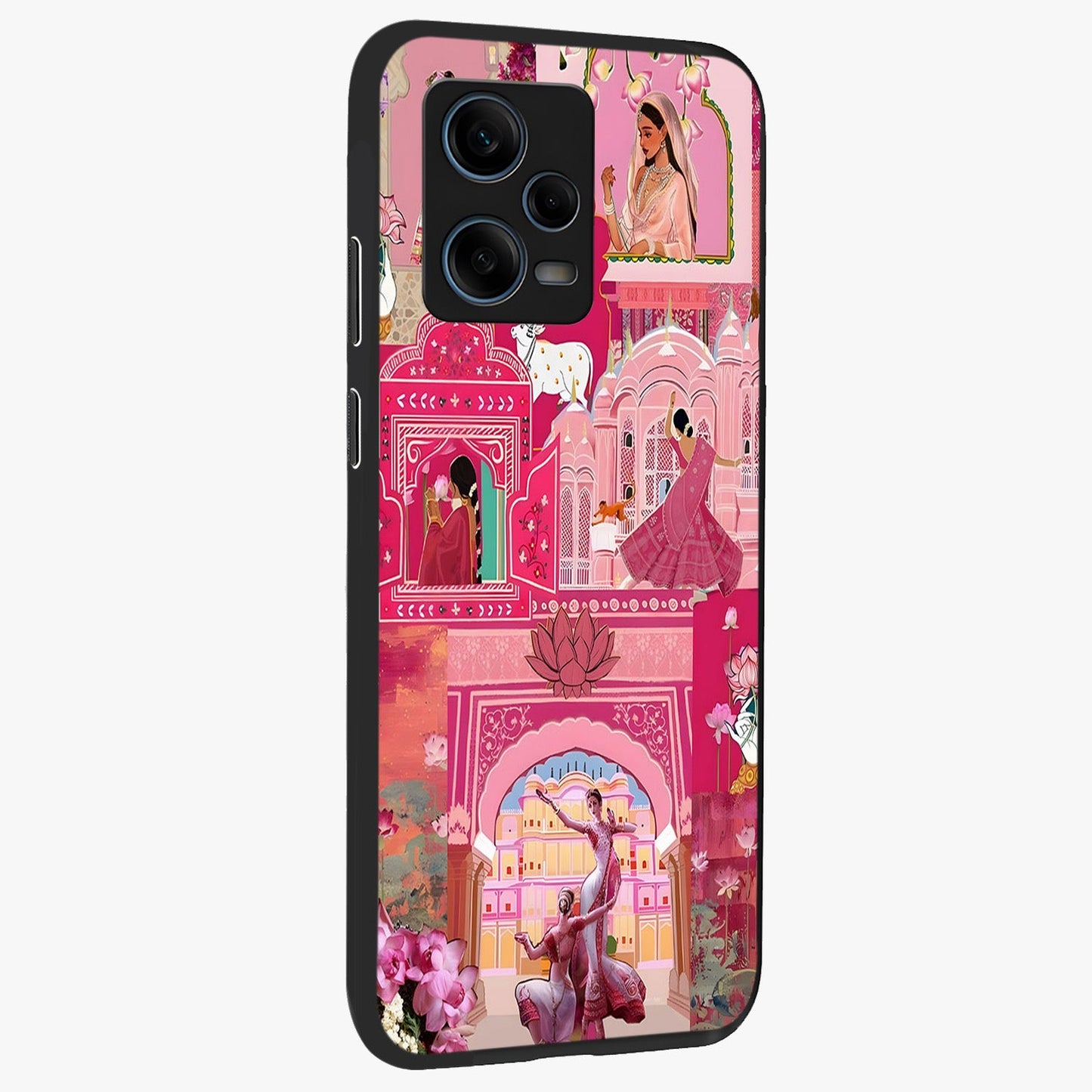 Pink Palace Muse Glass Case upright view showcasing artistic palace artwork with graceful royal theme.