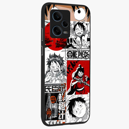 Strawhat Chaos Panels Glass Case upright view showcasing energetic anime artwork with bold adventure theme.