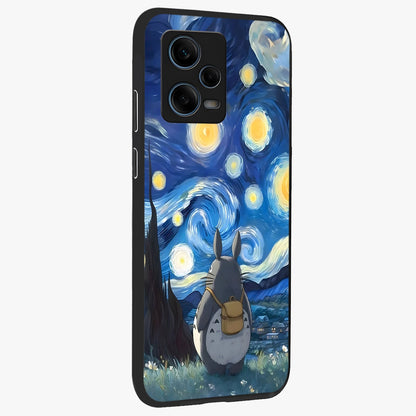 Totoro In Van Gogh Art Glass Case upright view showcasing creative character artwork with painterly artistic theme.
