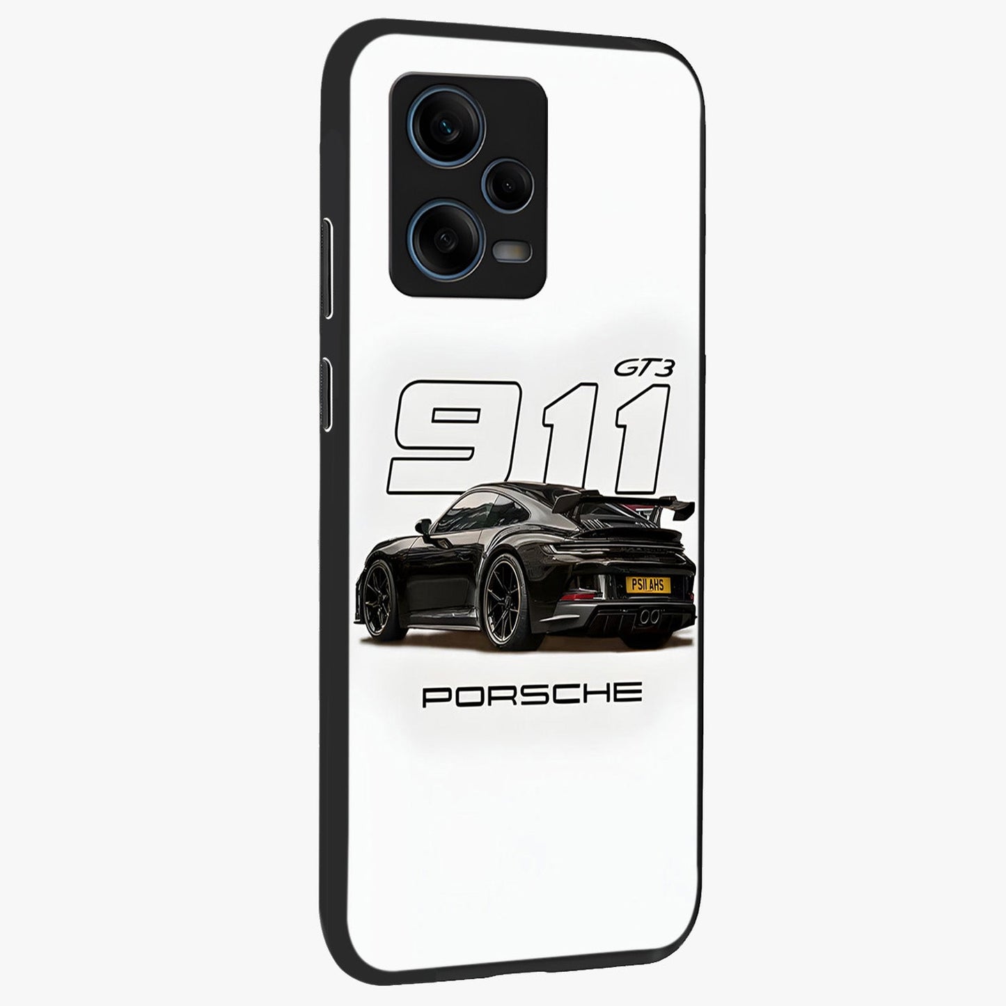 Turbo Legacy Icon Glass Case upright view showcasing bold racing inspired artwork with classic car theme.