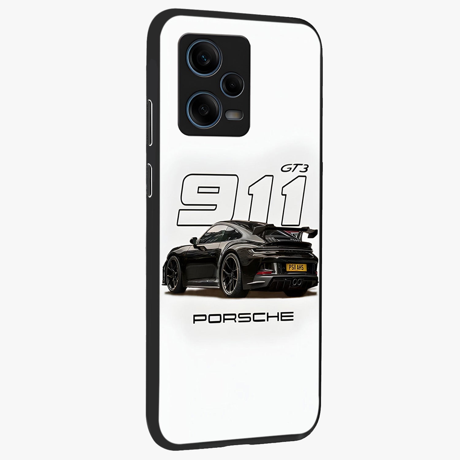 Turbo Legacy Icon Glass Case upright view showcasing bold racing inspired artwork with classic car theme.