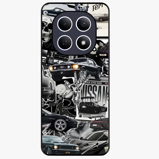 Aesthetic Dark Love Glass Case showing flat back view with dark romantic artwork and glossy glass finish.