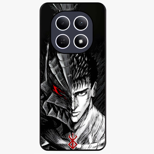 Berserker Blood Oath Glass Case showing flat back view with fierce warrior inspired artwork and glossy glass finish.