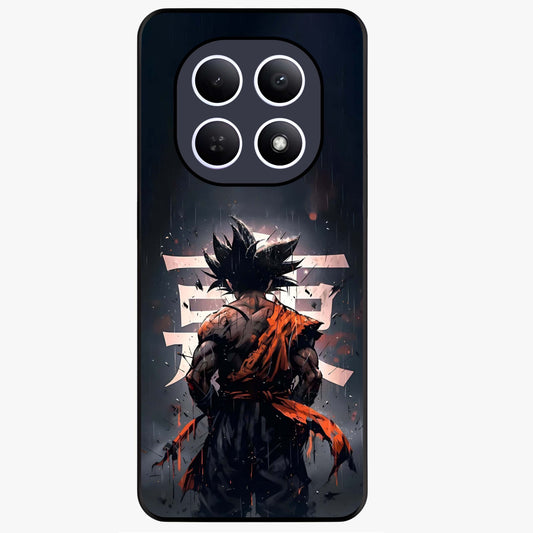 Dark Warrior In Rain Glass Case showing flat back view with warrior artwork in rainy atmosphere and glossy glass finish.