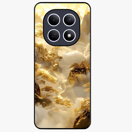 Gates Of Illumination Glass Case showing flat back view with mystical illuminated gate artwork and glossy glass finish.