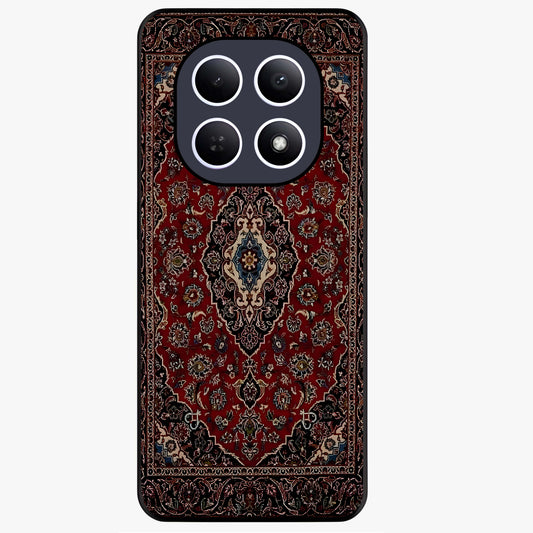 Heritage Carpet Royale Glass Case showing flat back view with ornate Persian carpet inspired pattern and glossy glass finish.