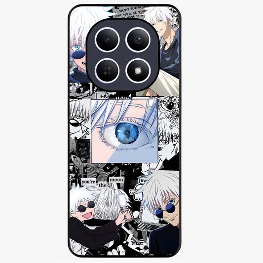 Infinity Sorcerer Chaos Glass Case showing flat back view with mystical sorcerer themed artwork and glossy glass finish.