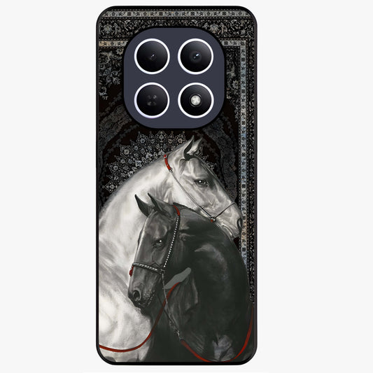 Majestic Ride Legacy Glass Case showing flat back view with powerful automotive inspired artwork and glossy glass finish.
