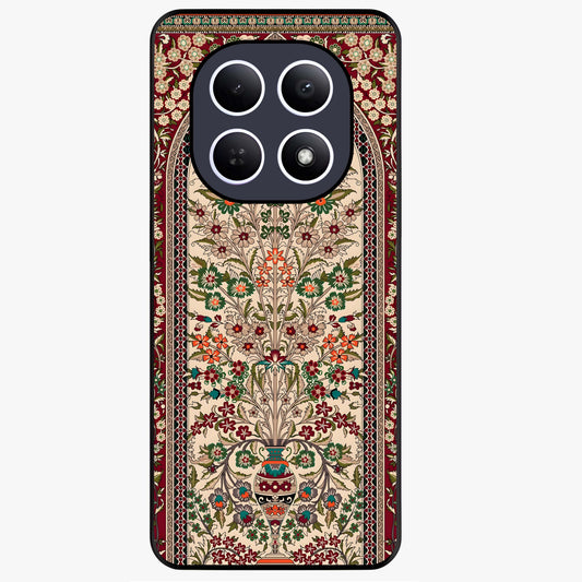 Persian Inspired Glass Case showing flat back view with ornate Persian style pattern artwork and glossy glass finish.