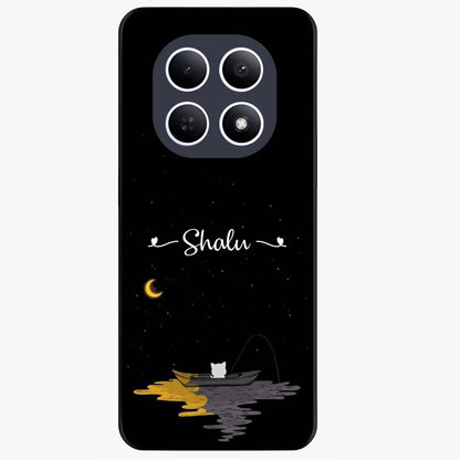 Silent Night Row Glass Case showing flat back view with calm night themed artwork and glossy glass finish.