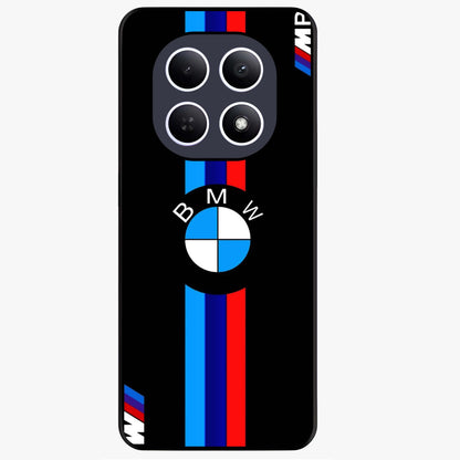 Turbo BMW Beast Glass Case showing flat back view with high performance sports car artwork and glossy glass finish.