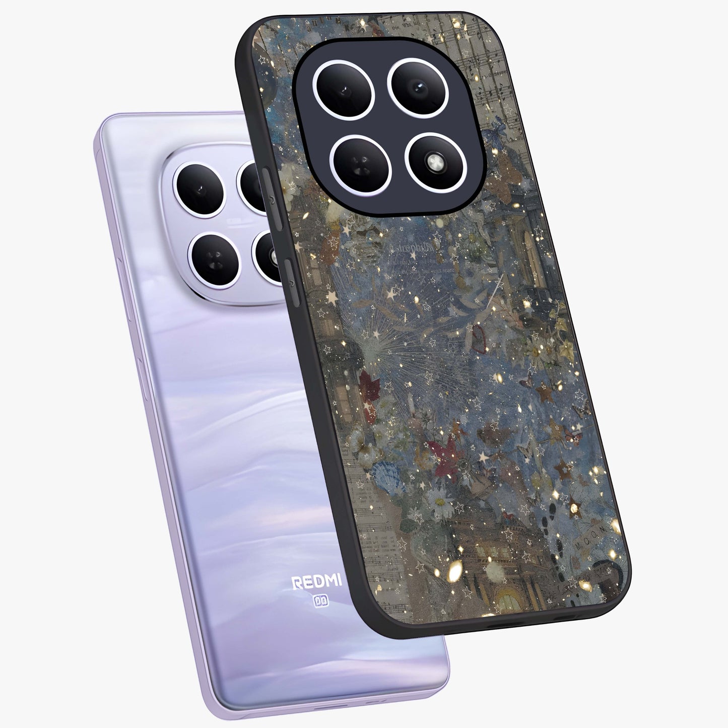 Aesthetic Astrolophia Glass Case displayed in angled mockup highlighting artistic aesthetic elements and smooth glass surface.