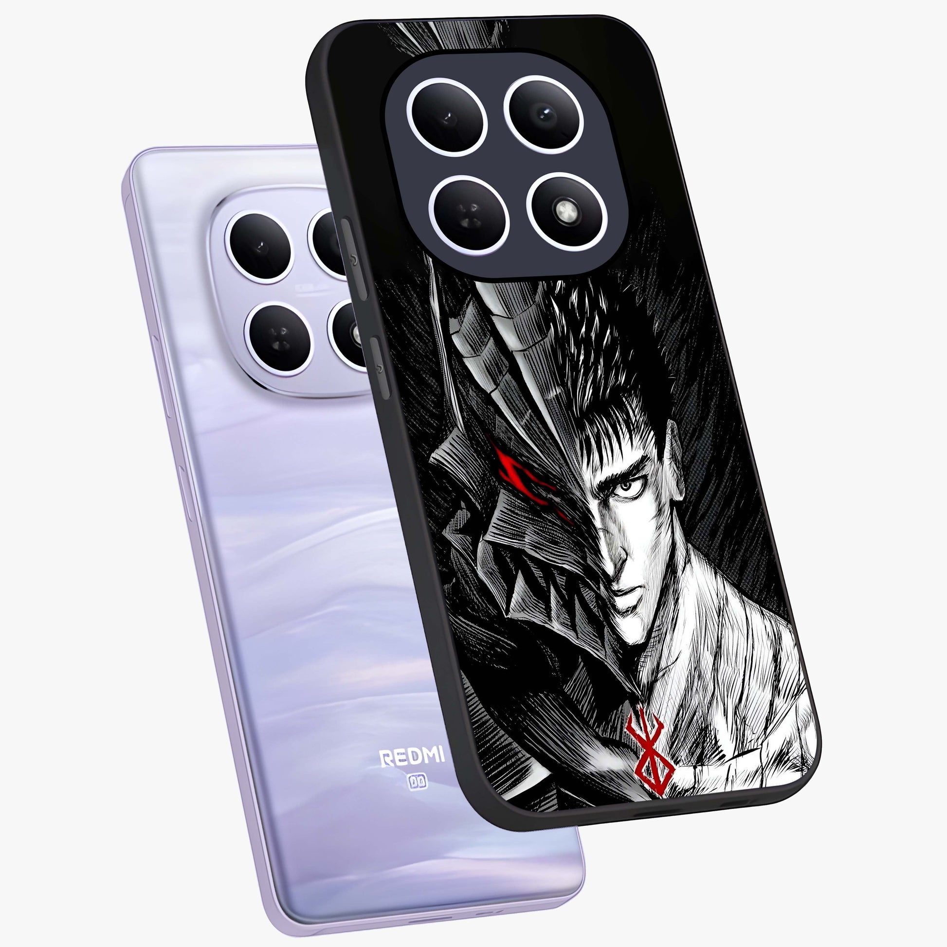 Berserker Blood Oath Glass Case displayed in angled mockup highlighting dark fantasy graphic design and powerful theme.
