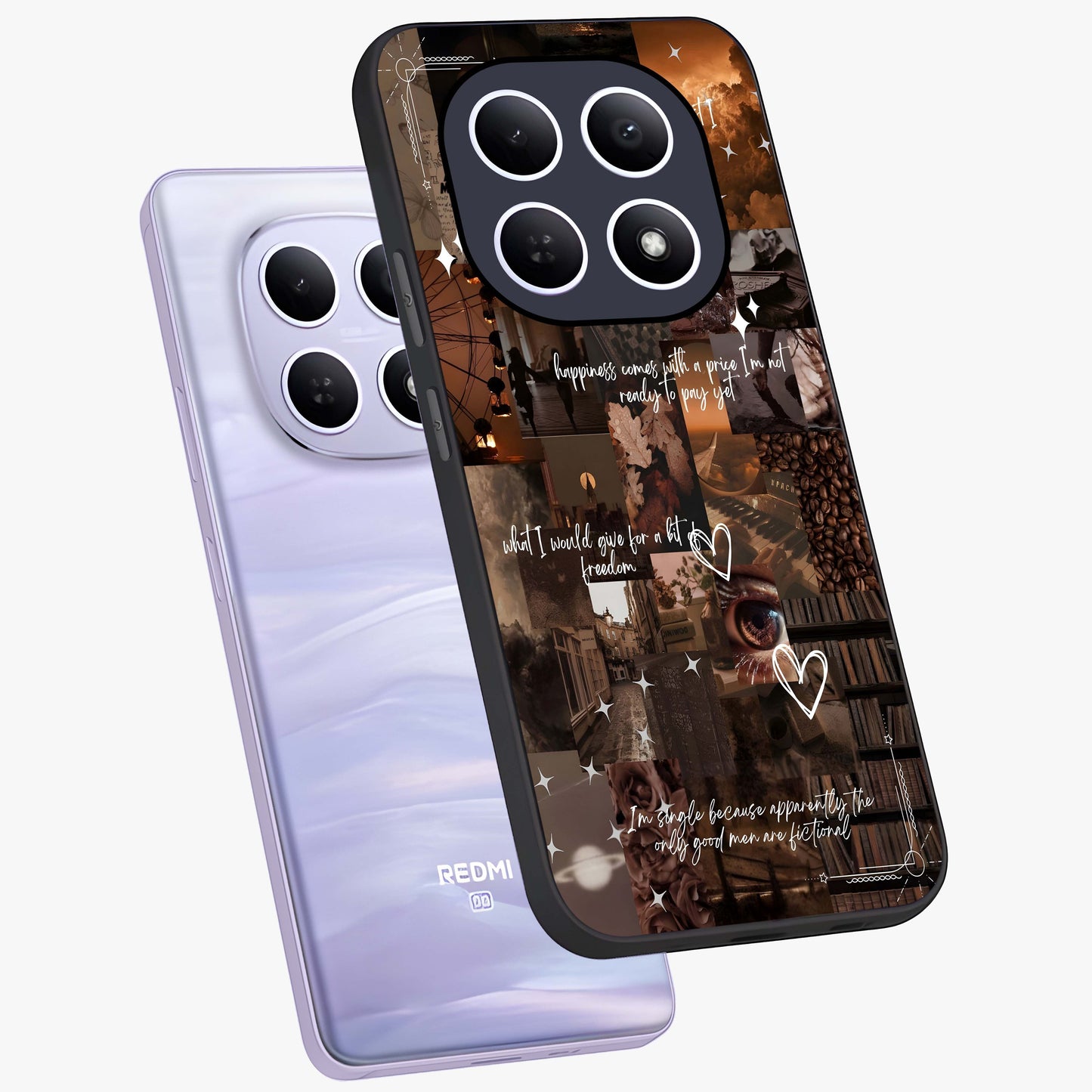Bittersweet Aesthetic Chaos Glass Case displayed in angled mockup highlighting expressive abstract artwork and edgy aesthetic theme.