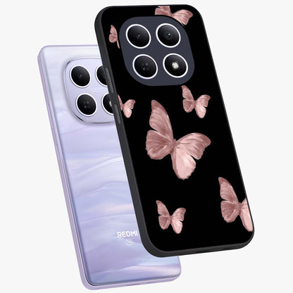 Butterfly Pattern Glass Case displayed in angled mockup highlighting delicate butterfly design and aesthetic pattern style.