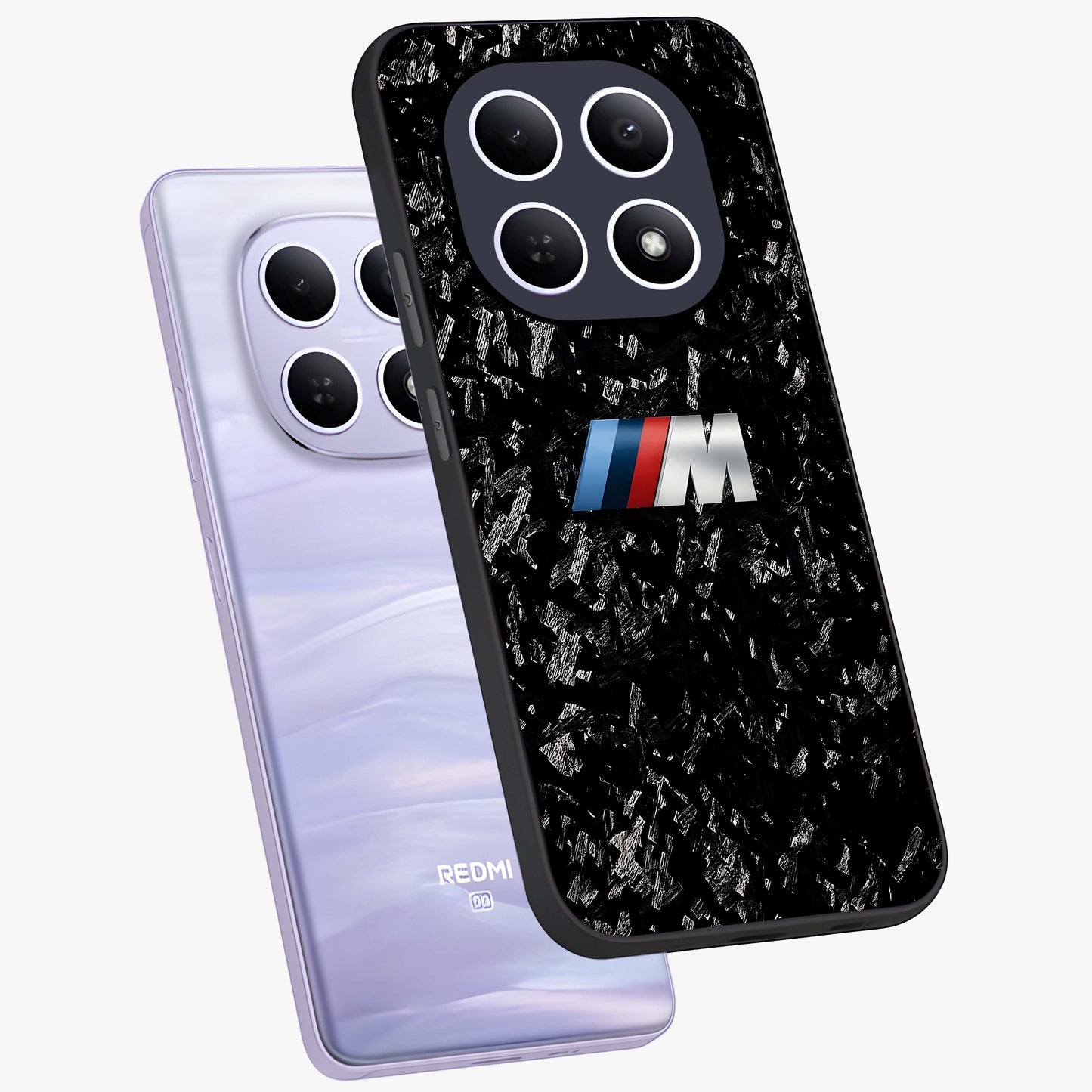 Carbon Speed Mark Glass Case displayed in angled mockup highlighting racing inspired carbon design and sleek aesthetic style.