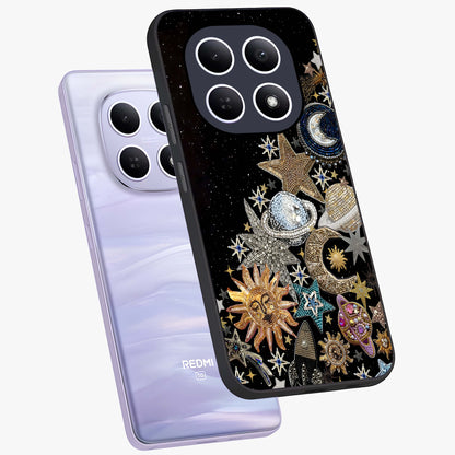 Cosmic Sparkle Dreams Glass Case displayed in angled mockup highlighting dreamy star sparkle design with celestial aesthetic.