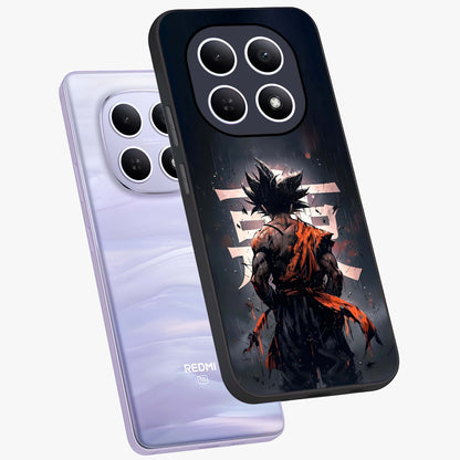 Dark Warrior In Rain Glass Case displayed in angled mockup highlighting dramatic warrior illustration with dark rain aesthetic.