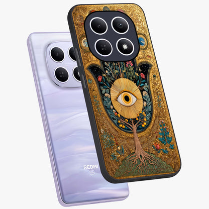 Ethereal Evil Eye Glass Case displayed in angled mockup highlighting protective evil eye symbol with spiritual aesthetic design.