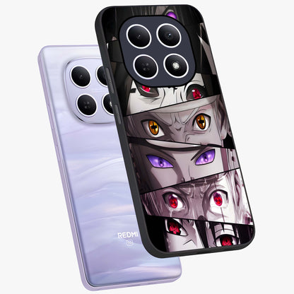 Eyes of Destiny Glass Case displayed in angled mockup highlighting bold eye illustration with mystical aesthetic style.