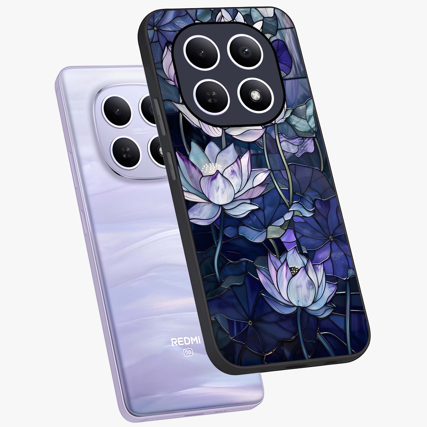 Gloss Petal Rush Glass Case displayed in angled mockup highlighting vibrant petal design with elegant floral aesthetic.