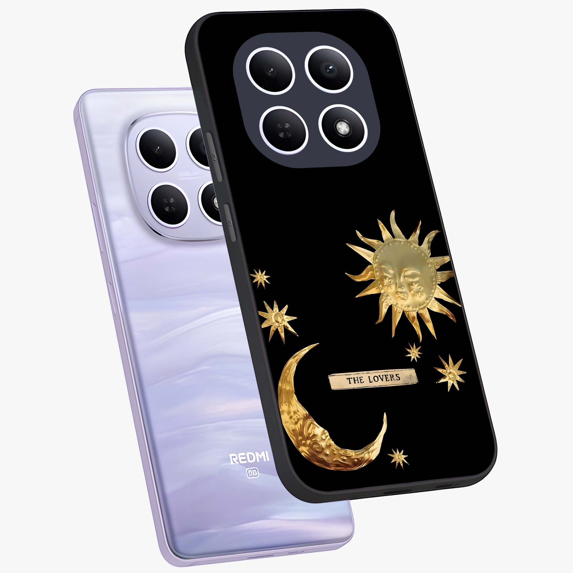 Gold Sun Blush Glass Case displayed in angled mockup highlighting radiant sun design with warm golden aesthetic.