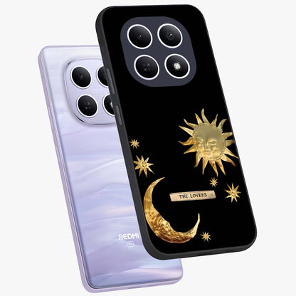 Gold Sun Blush Glass Case displayed in angled mockup highlighting radiant sun design with warm golden aesthetic.