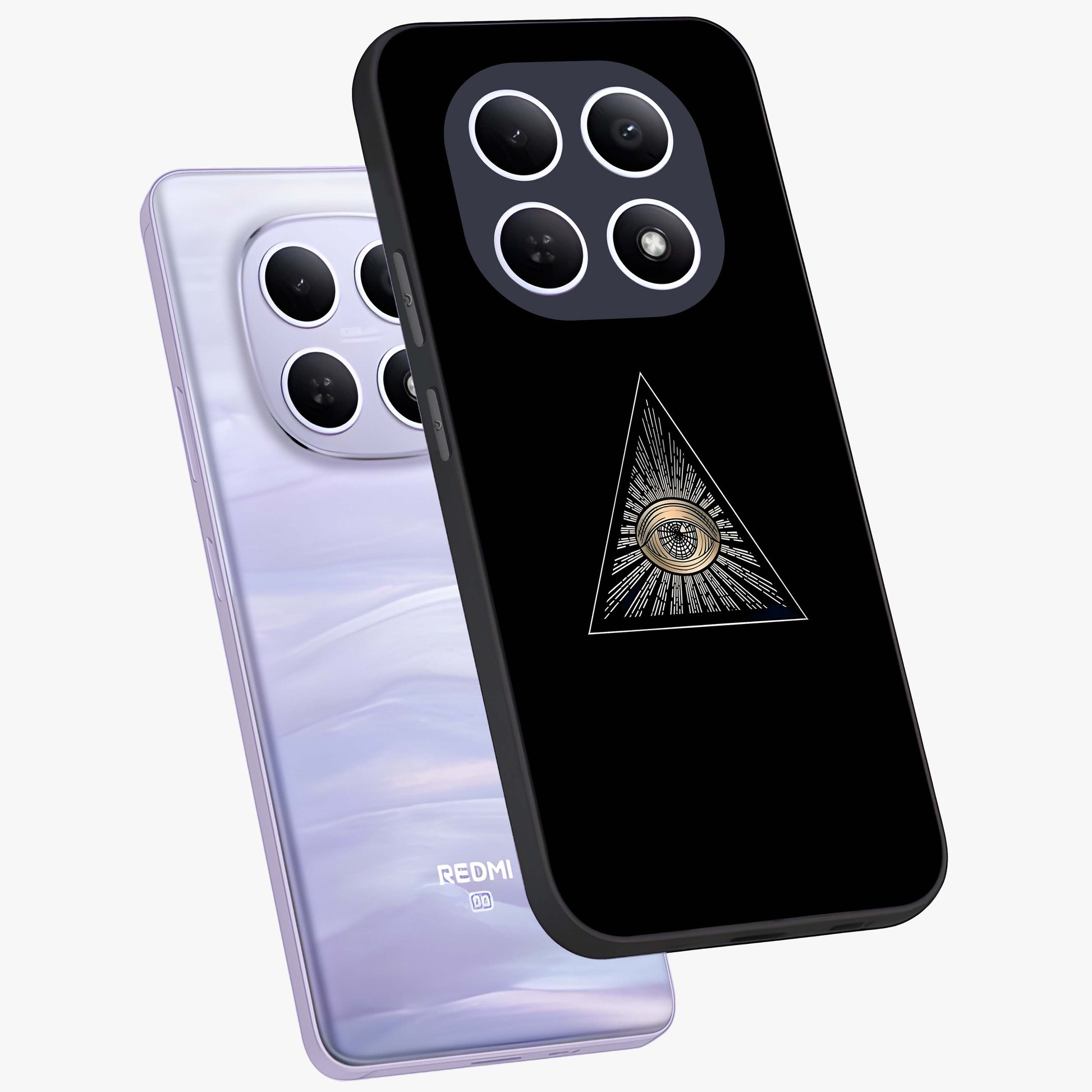 Illuminati Evil Glass Case displayed in angled mockup highlighting dark occult inspired design with bold aesthetic style.