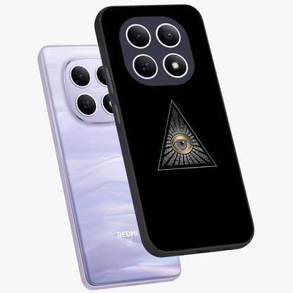 Illuminati Evil Glass Case displayed in angled mockup highlighting dark occult inspired design with bold aesthetic style.