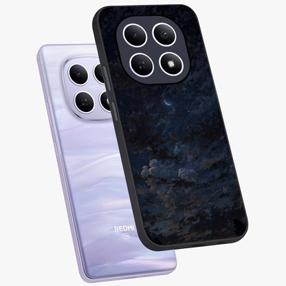 Lunar Veil Silence Glass Case displayed in angled mockup highlighting soft lunar design with peaceful celestial aesthetic.