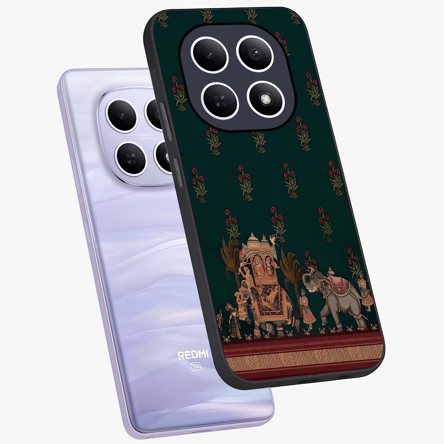 Macmerise Glass Case displayed in angled mockup highlighting trendy graphic design with sleek aesthetic style.