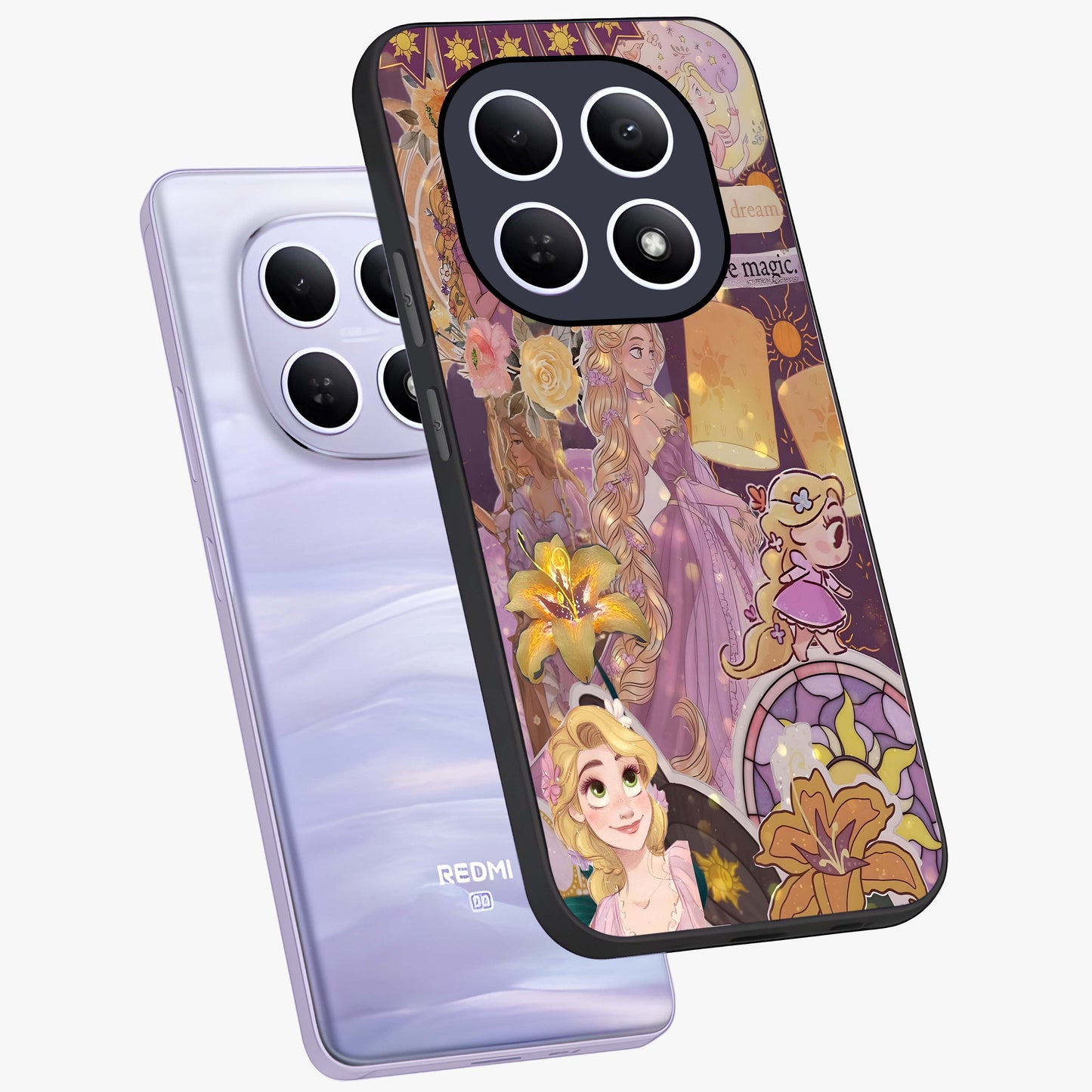 Magical Tangled Dream Glass Case displayed in angled mockup highlighting whimsical fantasy design with magical aesthetic.