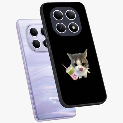 Matcha Cat Style Glass Case displayed in angled mockup highlighting playful feline design with pastel matcha aesthetic.
