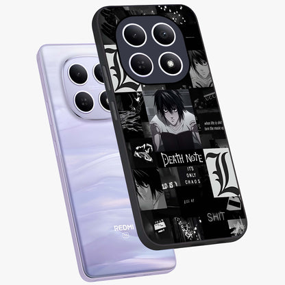 Midnight Chaos Mind Glass Case displayed in angled mockup highlighting chaotic artistic design with dramatic midnight aesthetic.