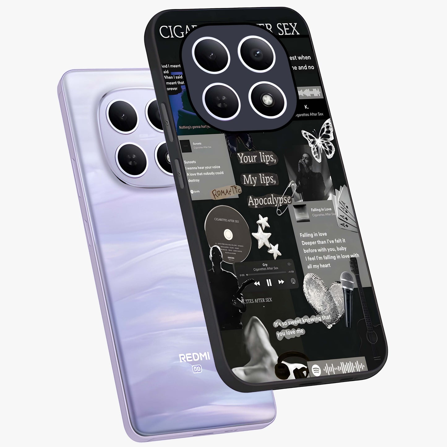 Midnight Love Echo Glass Case displayed in angled mockup highlighting elegant love inspired design with deep aesthetic style.