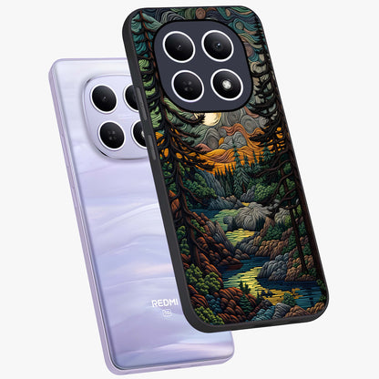 Moonlight Forest Dream Glass Case displayed in angled mockup highlighting dreamy forest design with glowing moon aesthetic.
