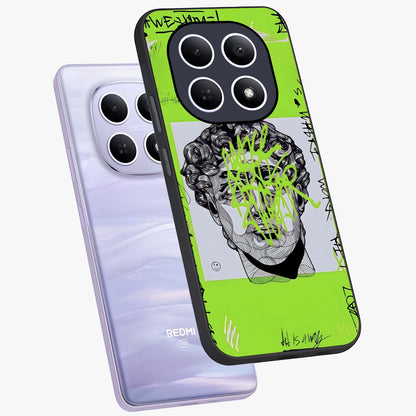 Neo Graffiti Rebellion Glass Case displayed in angled mockup highlighting urban street art design with rebellious aesthetic.