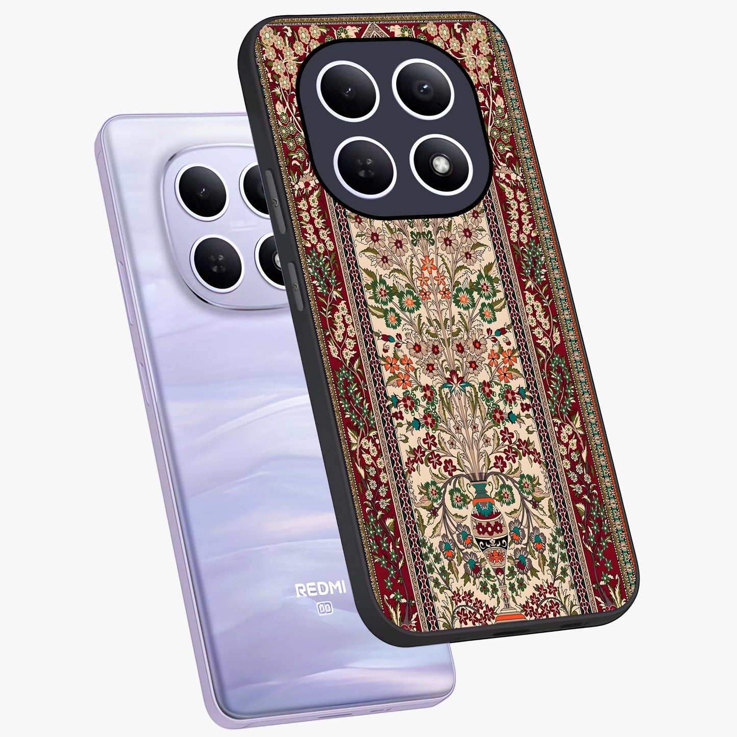 Persian Inspired Glass Case displayed in angled mockup highlighting intricate traditional design with elegant cultural aesthetic.