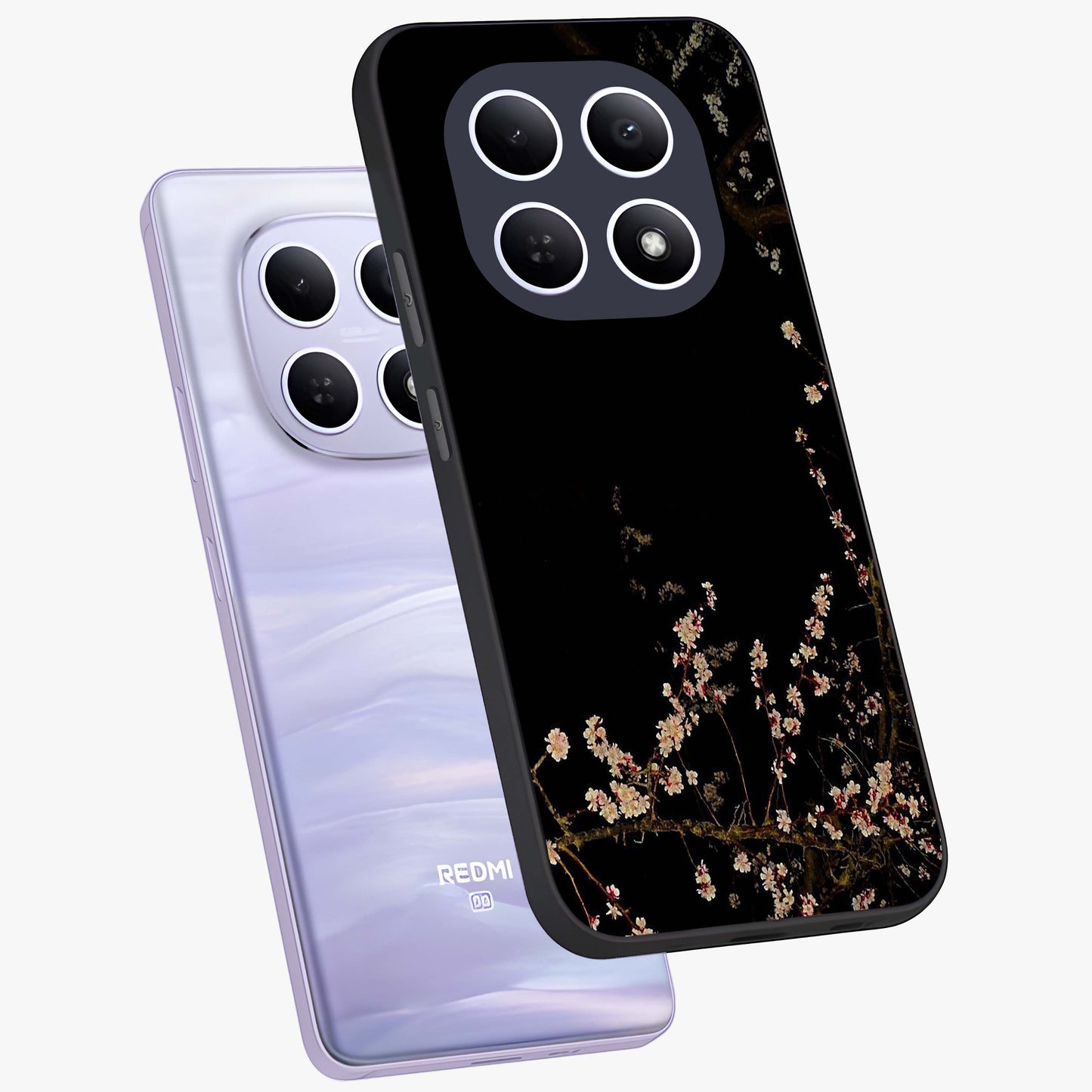 Petal Moon Light With Custom Name Glass Case displayed in angled mockup highlighting delicate petal design with custom name feature.