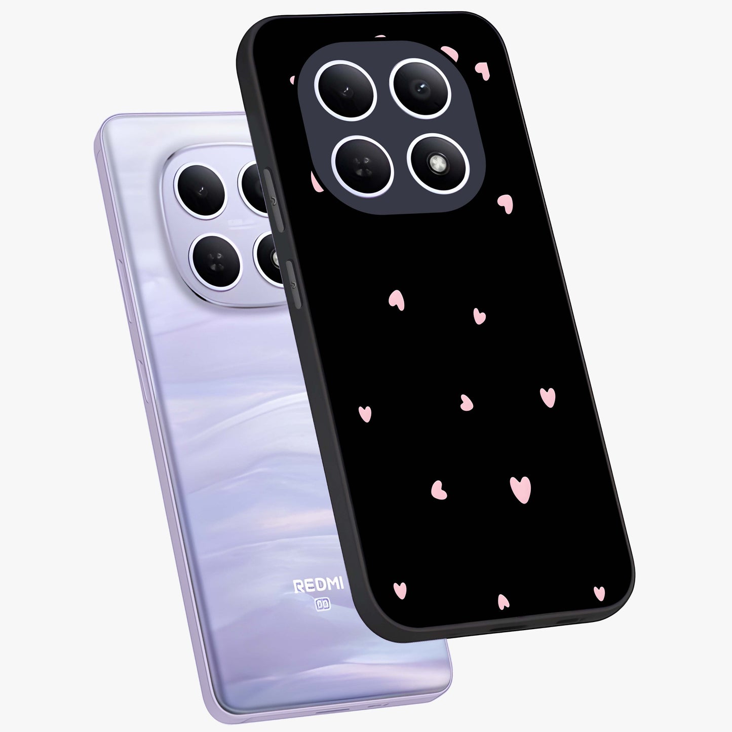 Pink Love Drops Glass Case displayed in angled mockup highlighting cute love drop design with vibrant pink aesthetic.