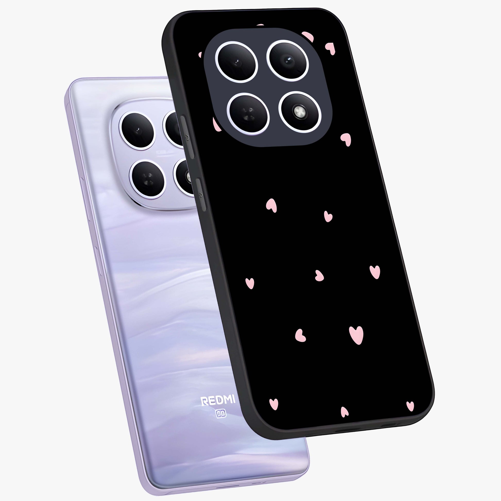Pink Love Drops Glass Case displayed in angled mockup highlighting cute love drop design with vibrant pink aesthetic.