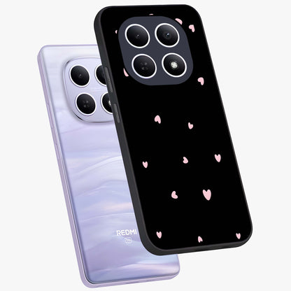 Pink Love Drops Glass Case displayed in angled mockup highlighting cute love drop design with vibrant pink aesthetic.