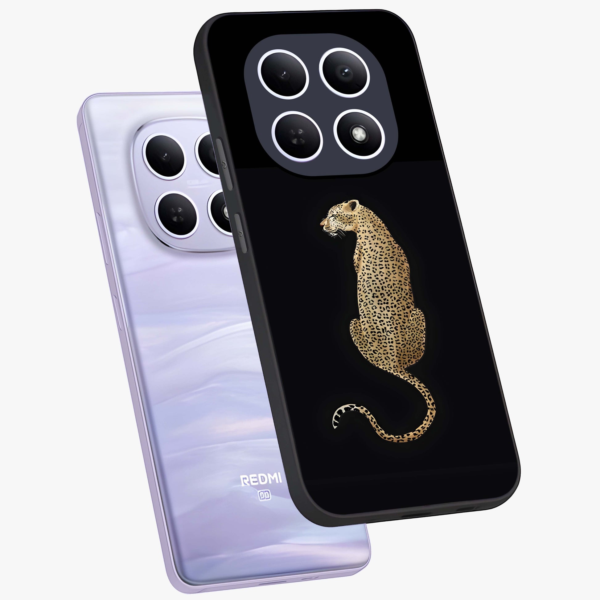 Regal Leopard Glass Case displayed in angled mockup highlighting powerful animal illustration with stylish wild aesthetic.