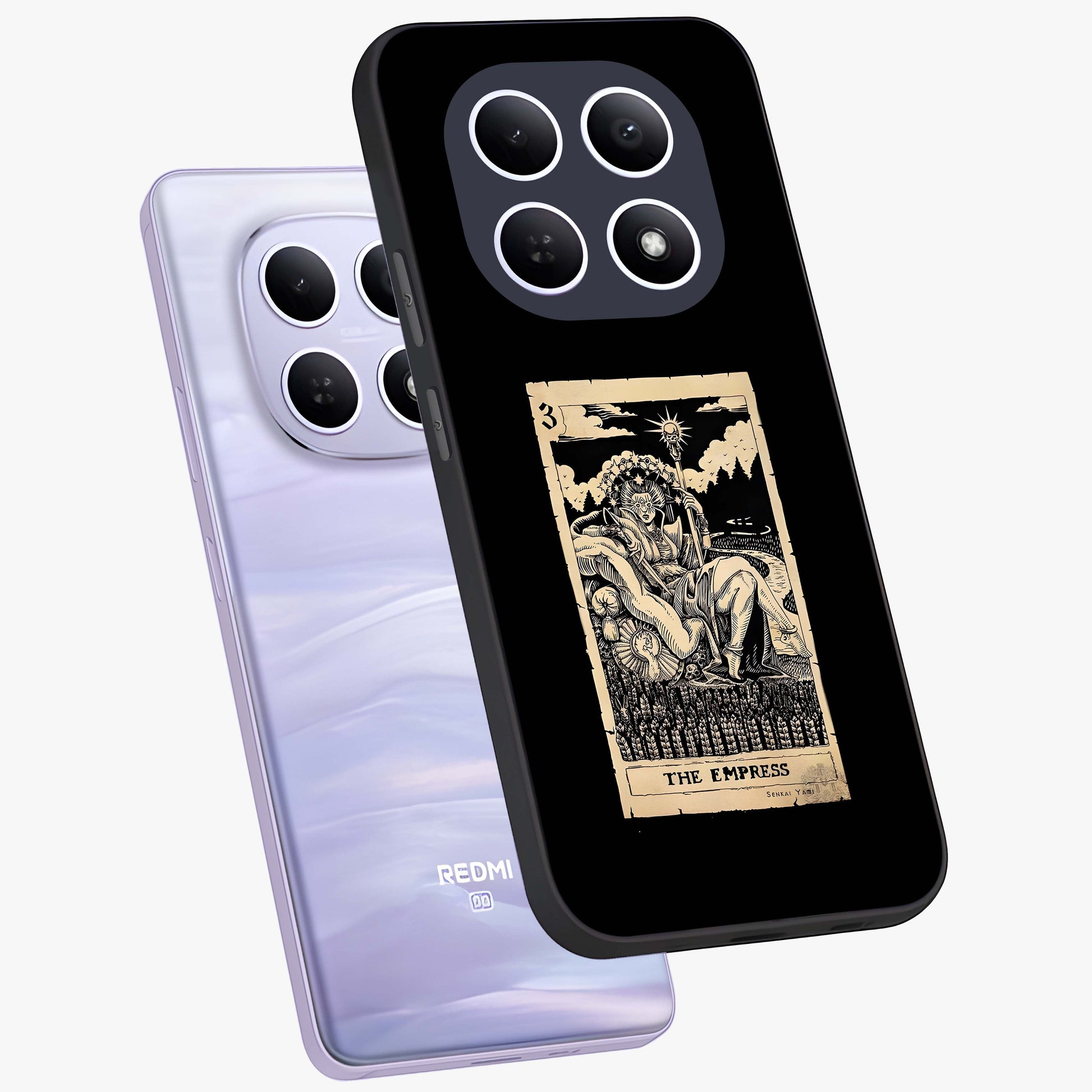 The Empress Glass Case displayed in angled mockup highlighting elegant royal design with majestic aesthetic style.
