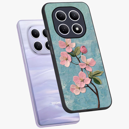 Threaded Blossom Breeze Glass Case displayed in angled mockup highlighting elegant floral design with soft aesthetic style.
