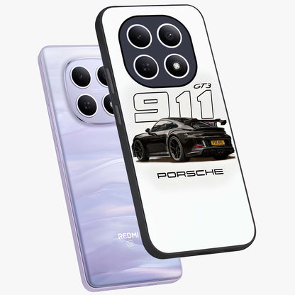 Turbo Legacy Icon Glass Case displayed in angled mockup highlighting dynamic automotive design with performance aesthetic.