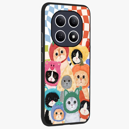 Cats in Fruits Glass Case upright view showcasing charming cat artwork with fun fruity theme.