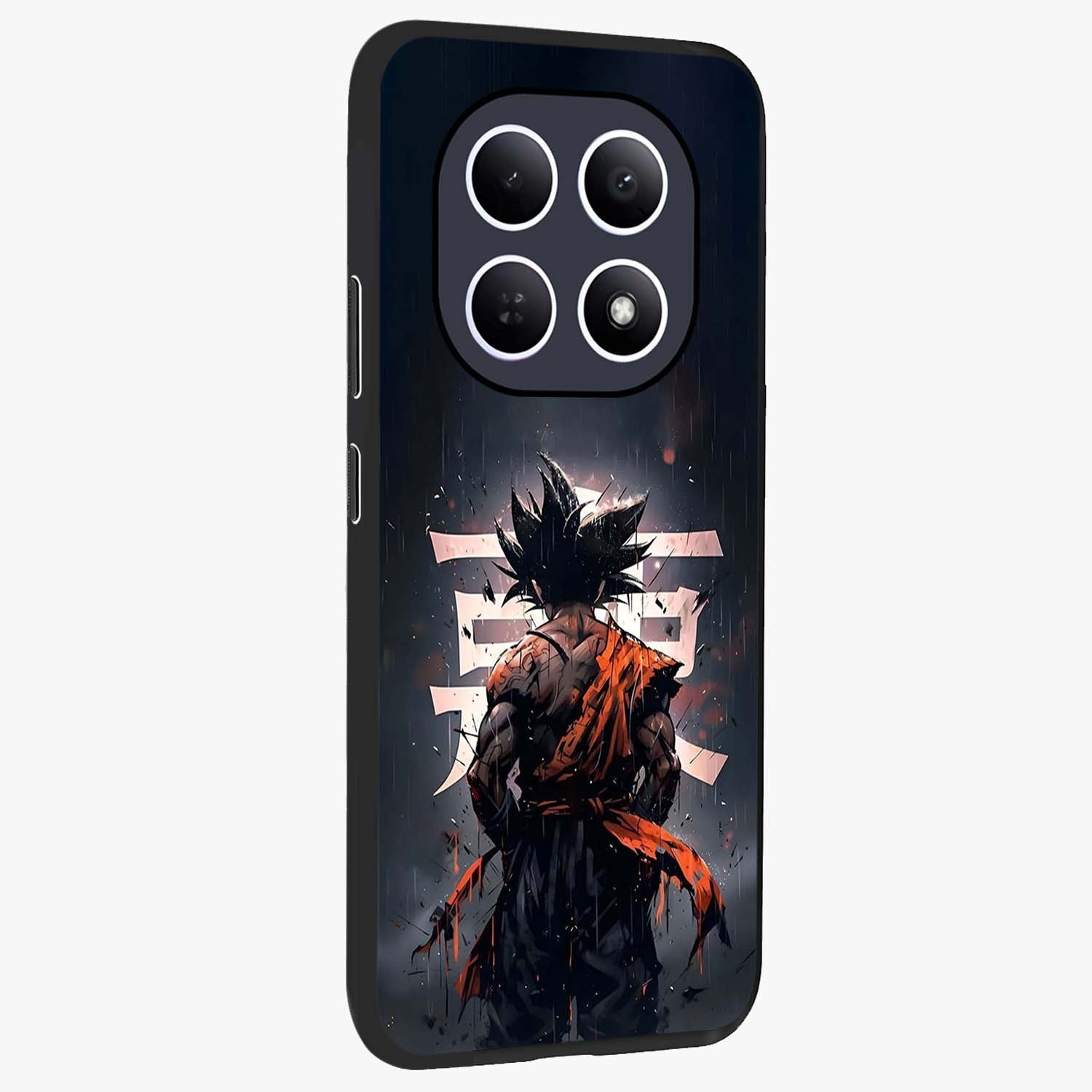 Dark Warrior In Rain Glass Case upright view showcasing powerful rainy battle scene with intense cinematic style.