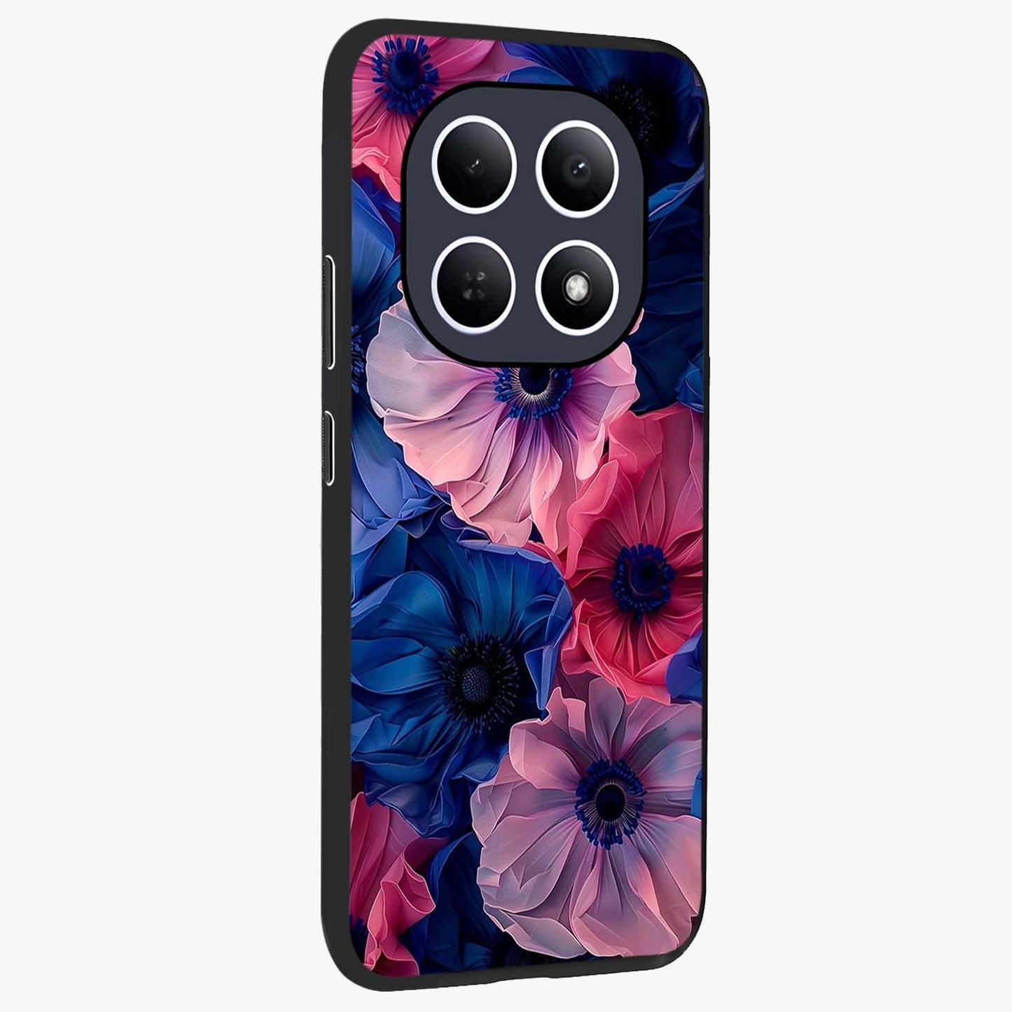 Flower Paper Art Pattern Glass Case upright view showcasing decorative paper floral artwork with creative craft style.